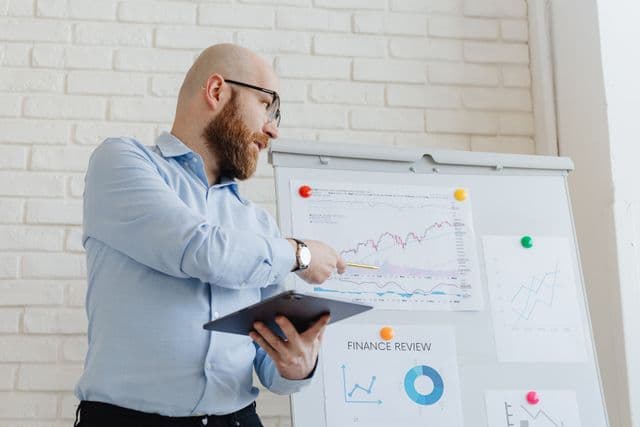 Professional reviewing the financial planning of an educational institution