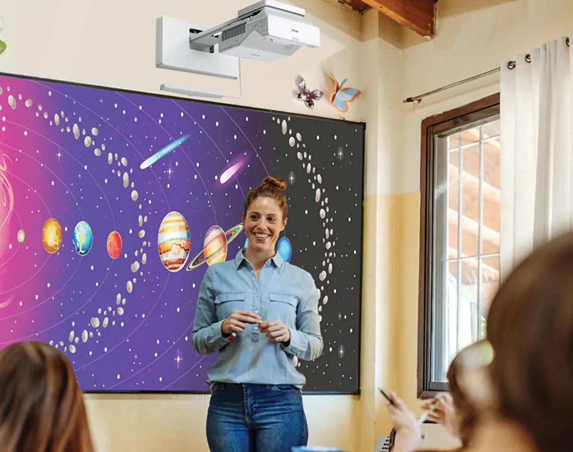 Educational projector in use in a modern classroom