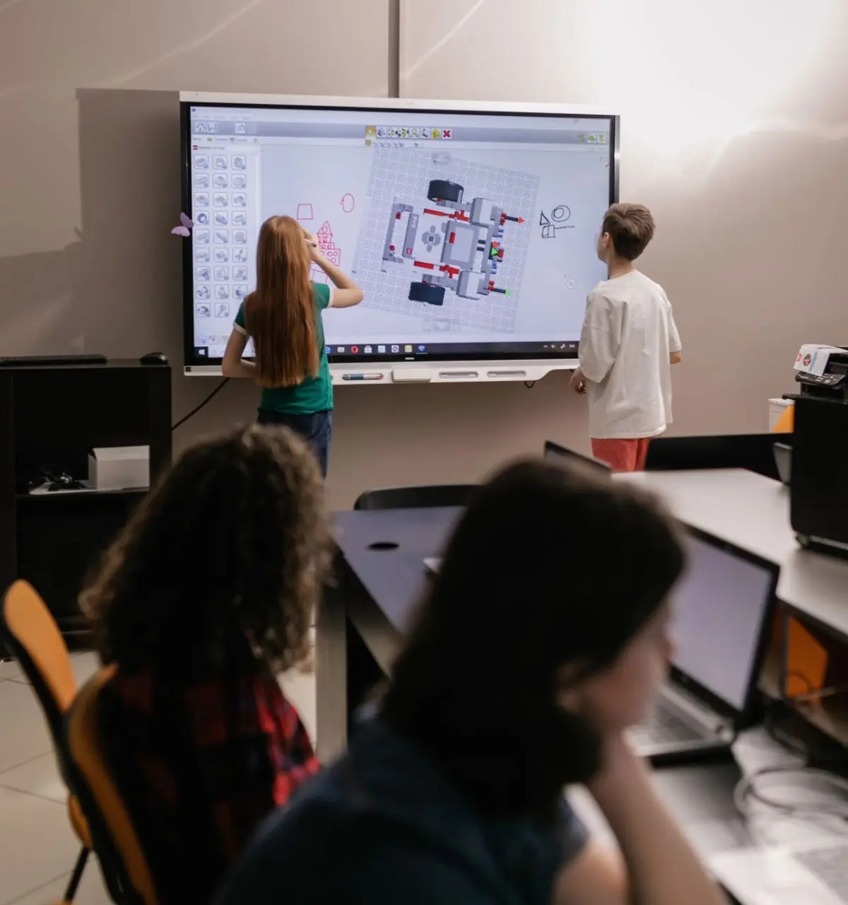 Hybrid classroom equipped for in-person and remote learning